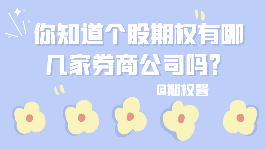 你知道个股期权有哪几家券商公司吗?